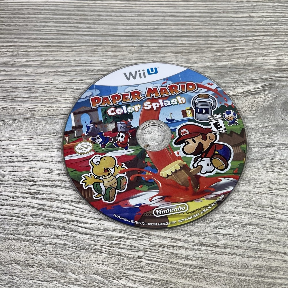 Paper Mario Color Splash  - Nintendo Wii U - Tested And Working Disc Only